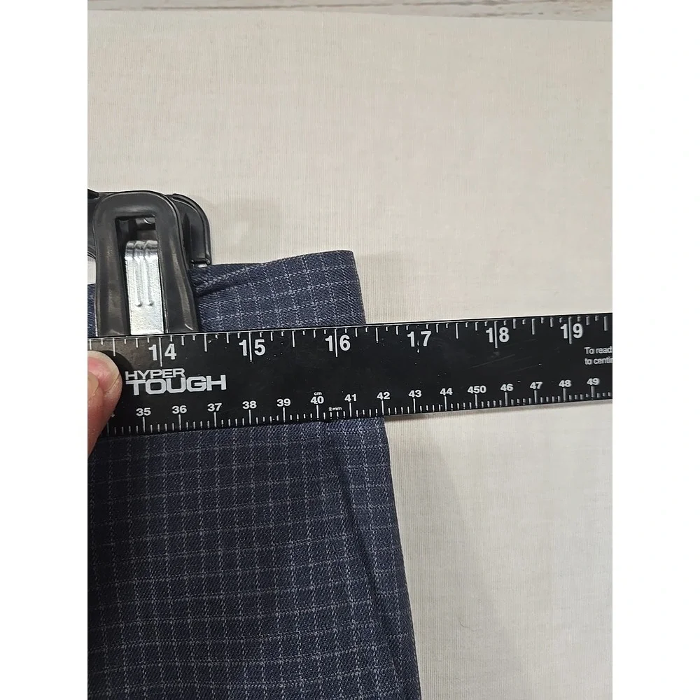BANANA REPUBLIC Slim Fit Stretch Blue Gray Check Dress Pants Men's 32x30 (32×29)